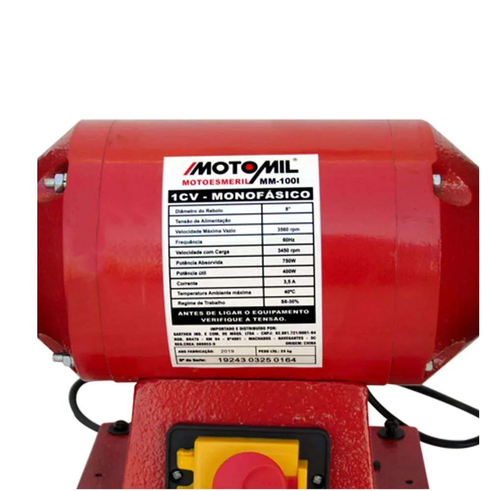 Motoesmeril de Bancada 1 Hp 400W 220V Motomil