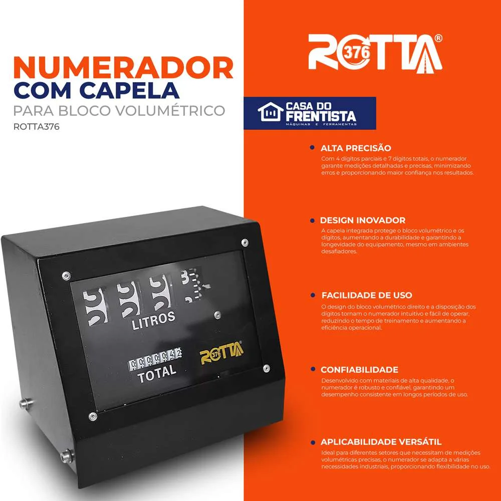 Numerador com Capela para Bloco Volumétrico Rotta 376