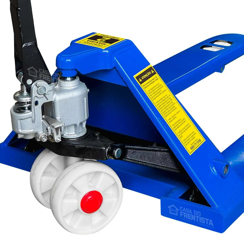 Paleteira Hidráulica Manual 2T Larga com Rodas Dupla de Nylon 685X1220Mm Bremen