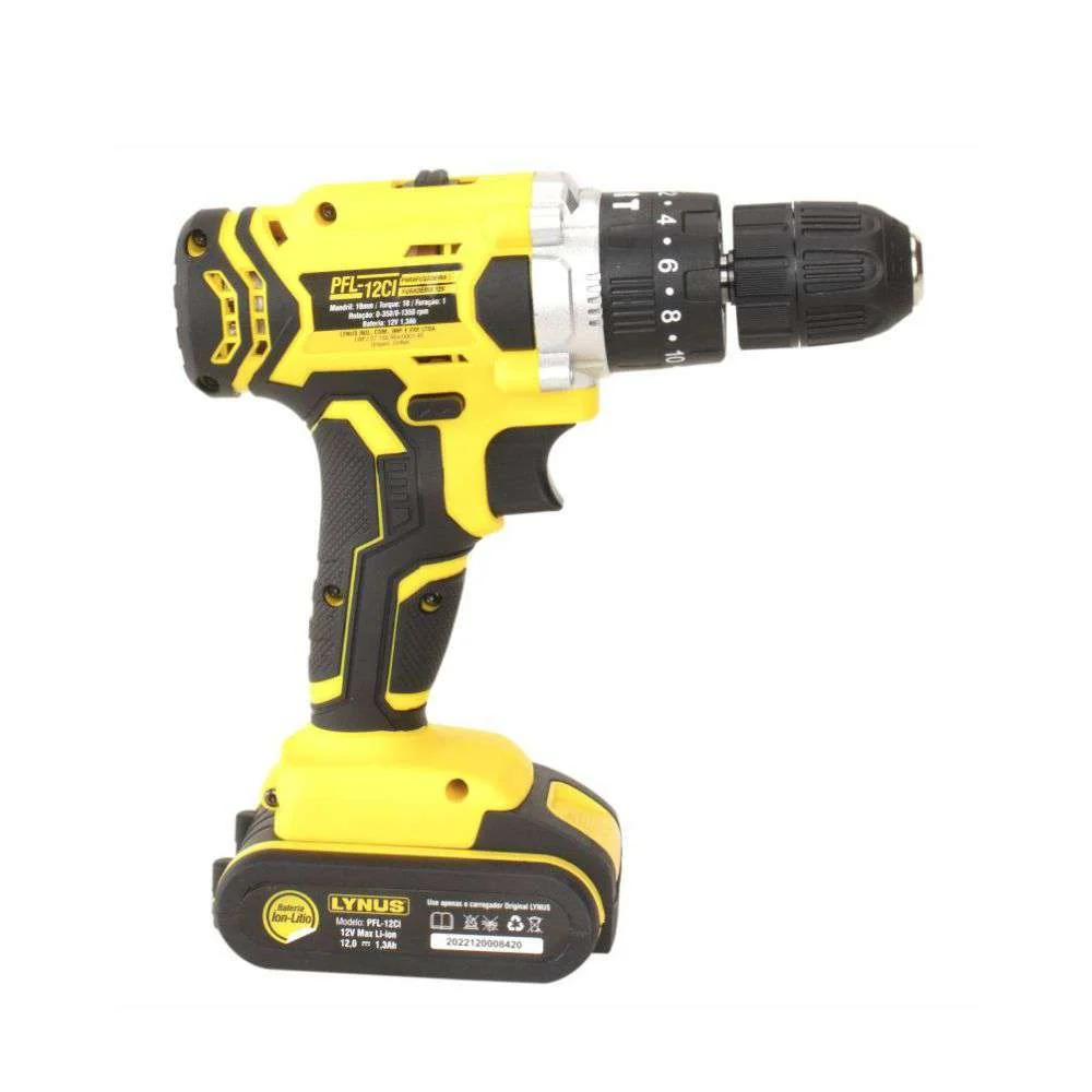 Parafusadeira e Furadeira a Bateria 12V Pfl-12Ci Lynus