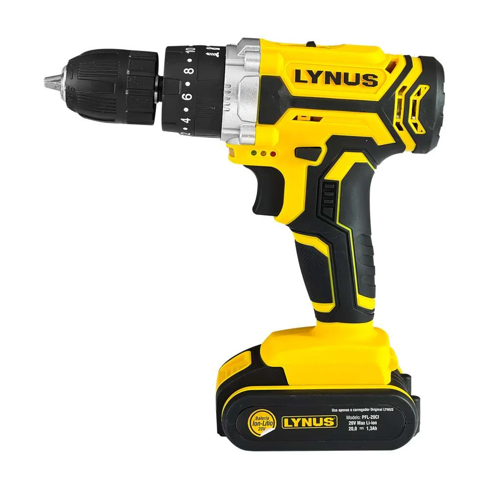 Parafusadeira e Furadeira a Bateria com Impacto 20V Pçfl-20Ci Lynus