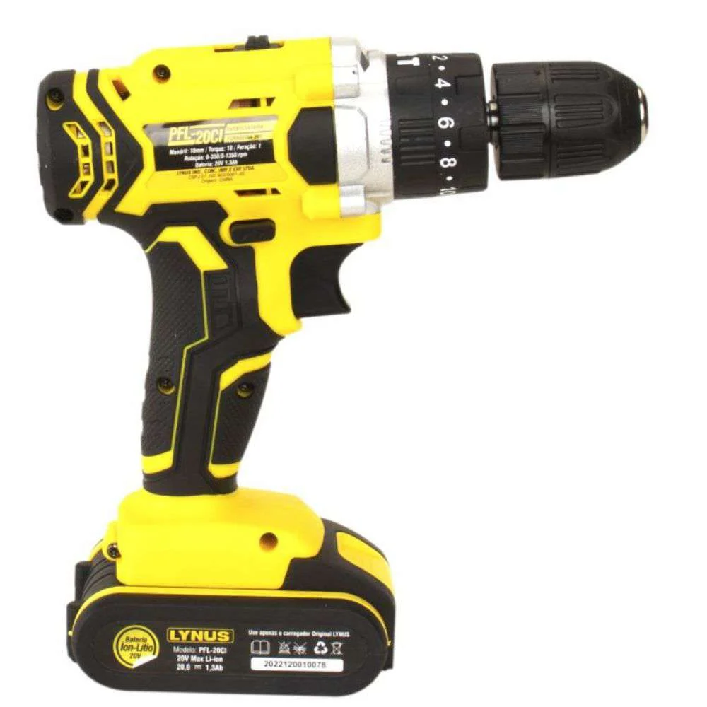 Parafusadeira e Furadeira a Bateria com Impacto 20V Pçfl-20Ci Lynus