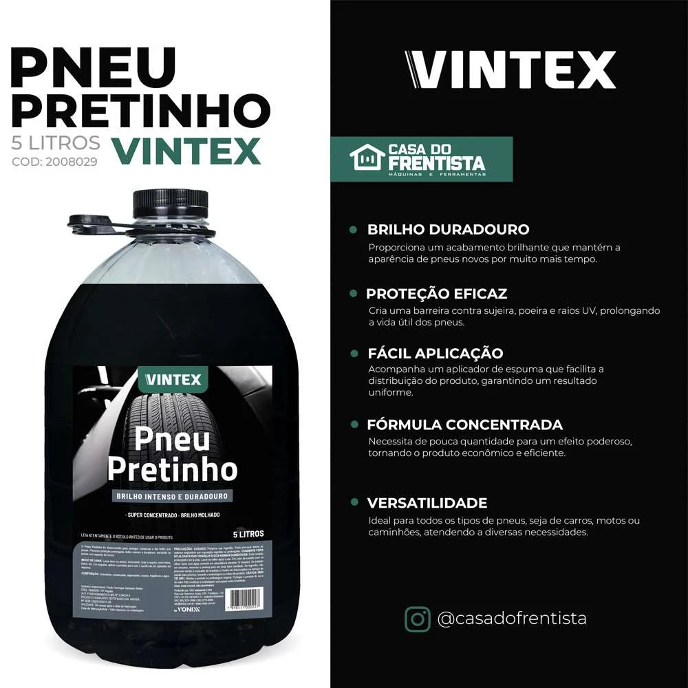 Pneu Pretinho 5 Litros Vintex Vonixx