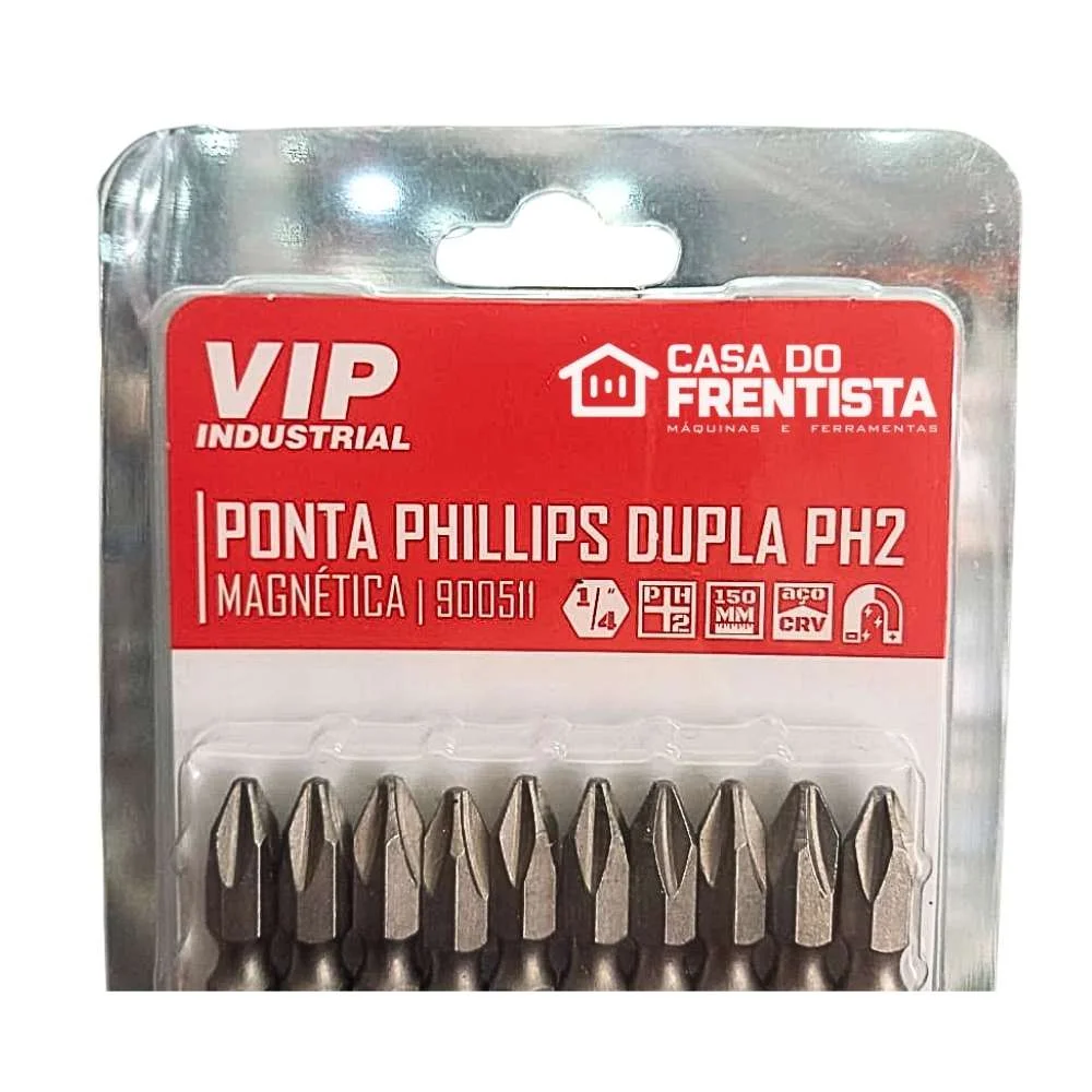 Pontas Phillips Ph2 150Mm Encaixe 1/4" C/10 Pçs