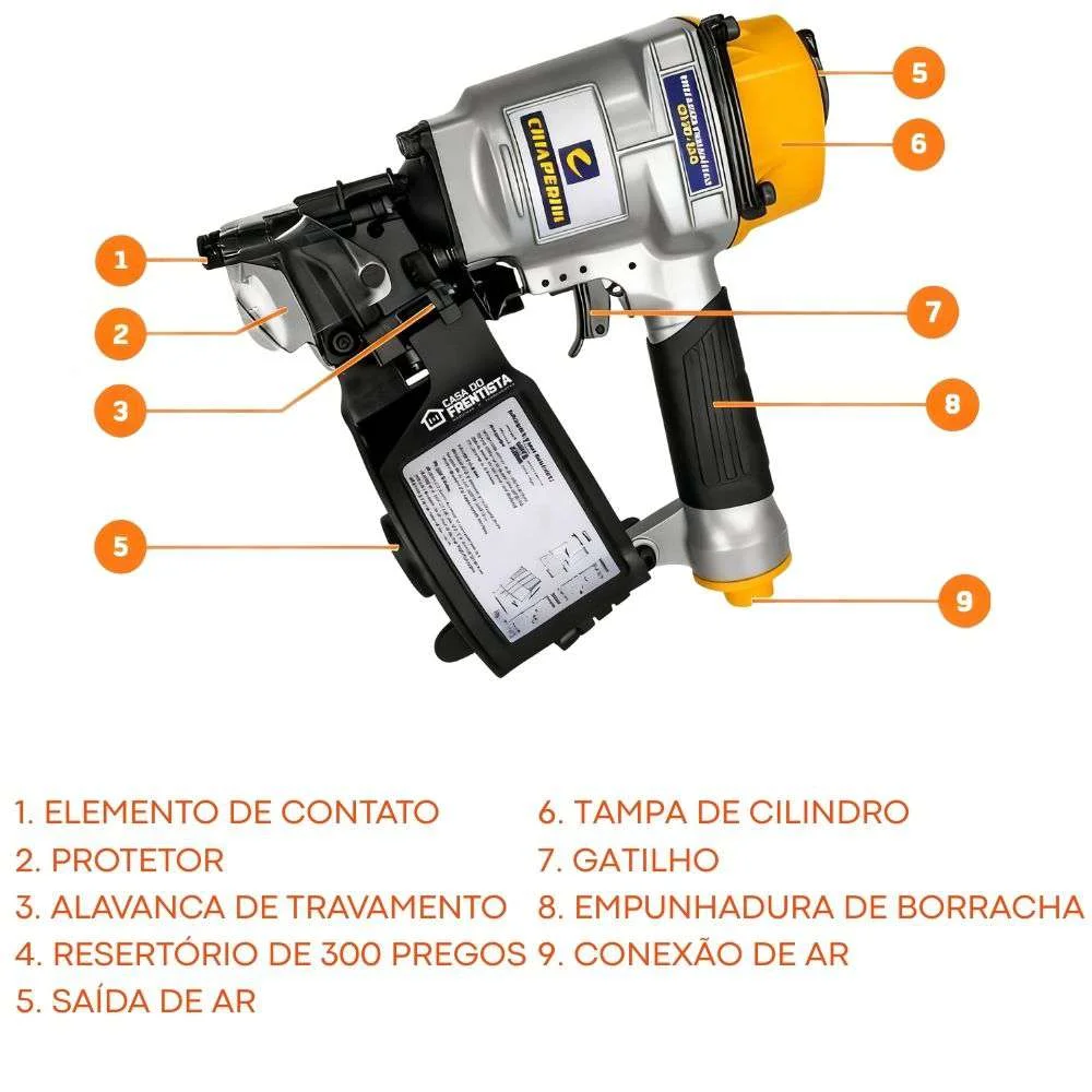 Pregador Pneumático Chiaperini Pp-550 Prego 55 X 57Mm