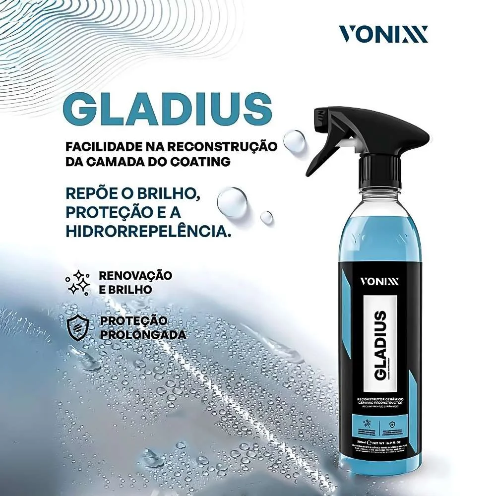 Reconstrutor Cerâmico Proteção e Brilho Gladius 500Ml Vonixx