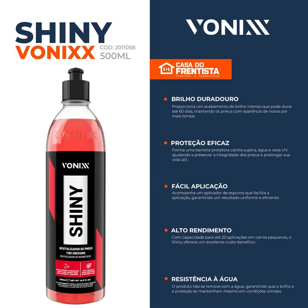 Revitalizador de Pneus Shiny 500Ml Vonixx | Casa do Frentista