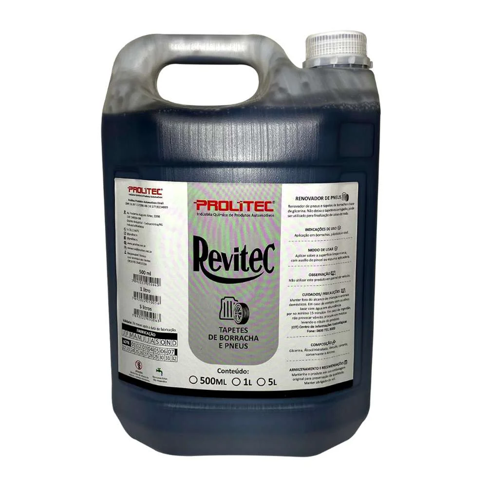 Revitec Pretinho de Pneus e Tapetes de Borracha 5 Litros