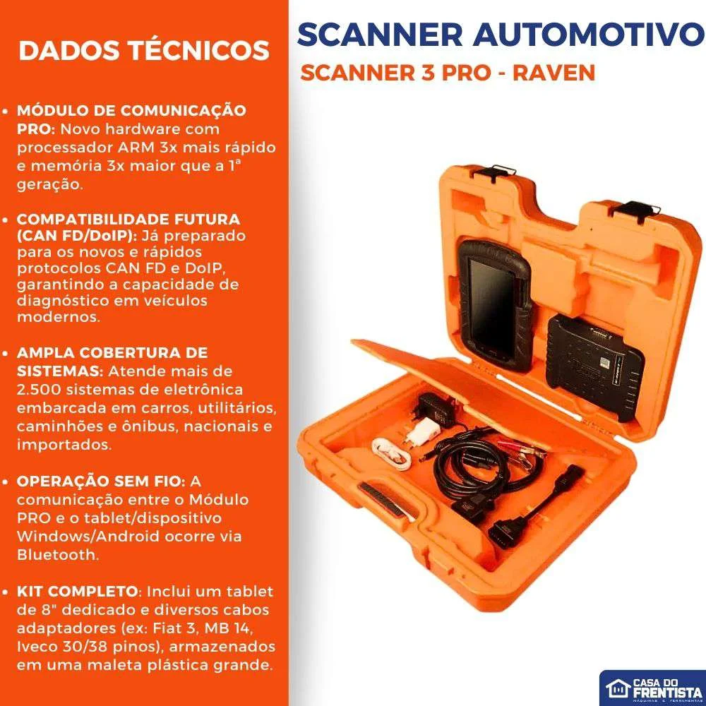 Scanner Automotivo 3 Pro Raven108830 Completo Atualizado