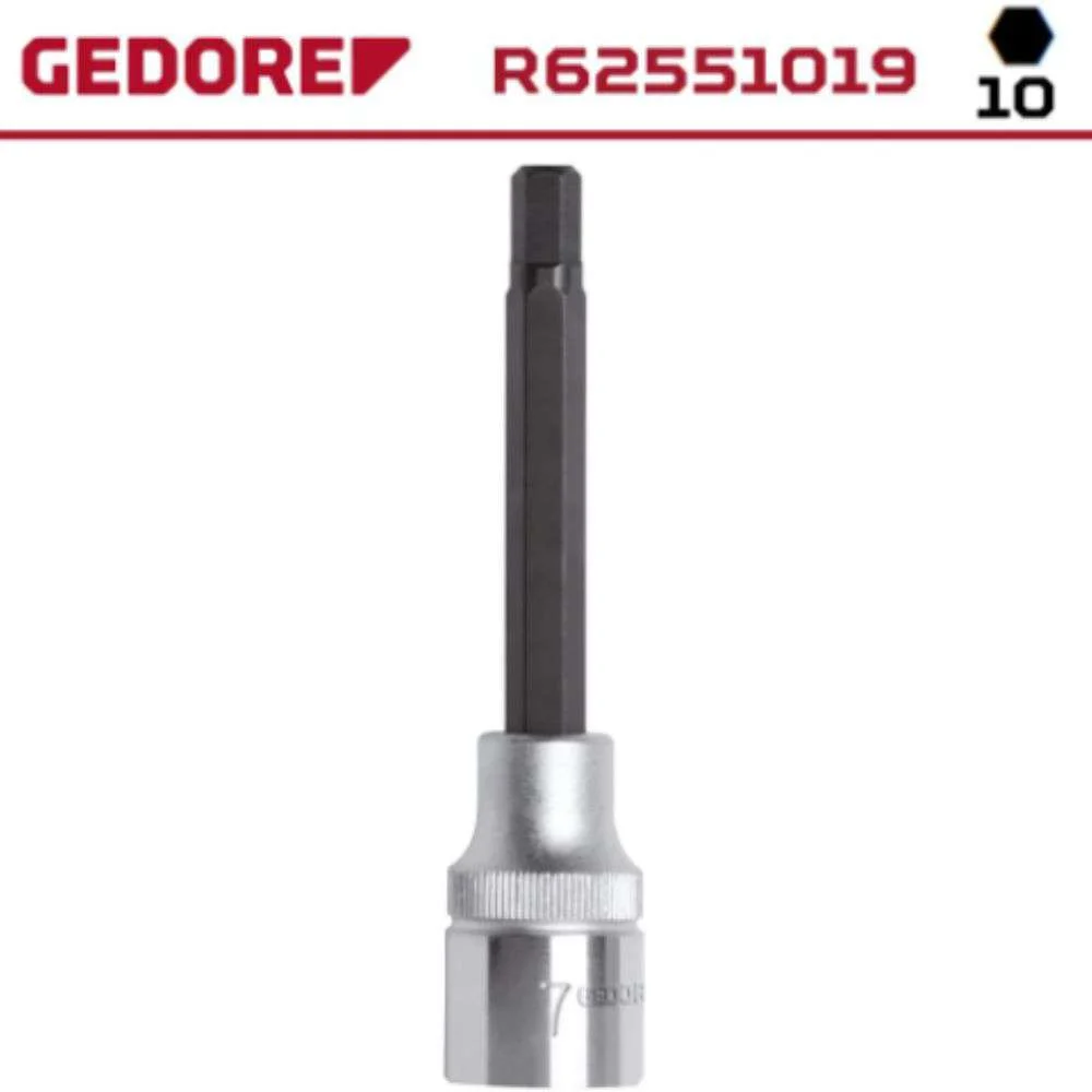 Soquete Allen 1/2 X 10Mm Longa R62551019 Gedore