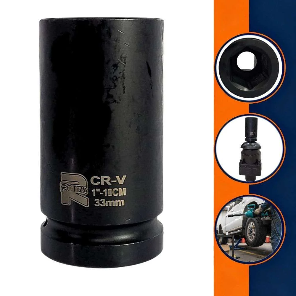 Soquete Sextavado de Impacto 1 X 33Mm Longo 200246 Rotta