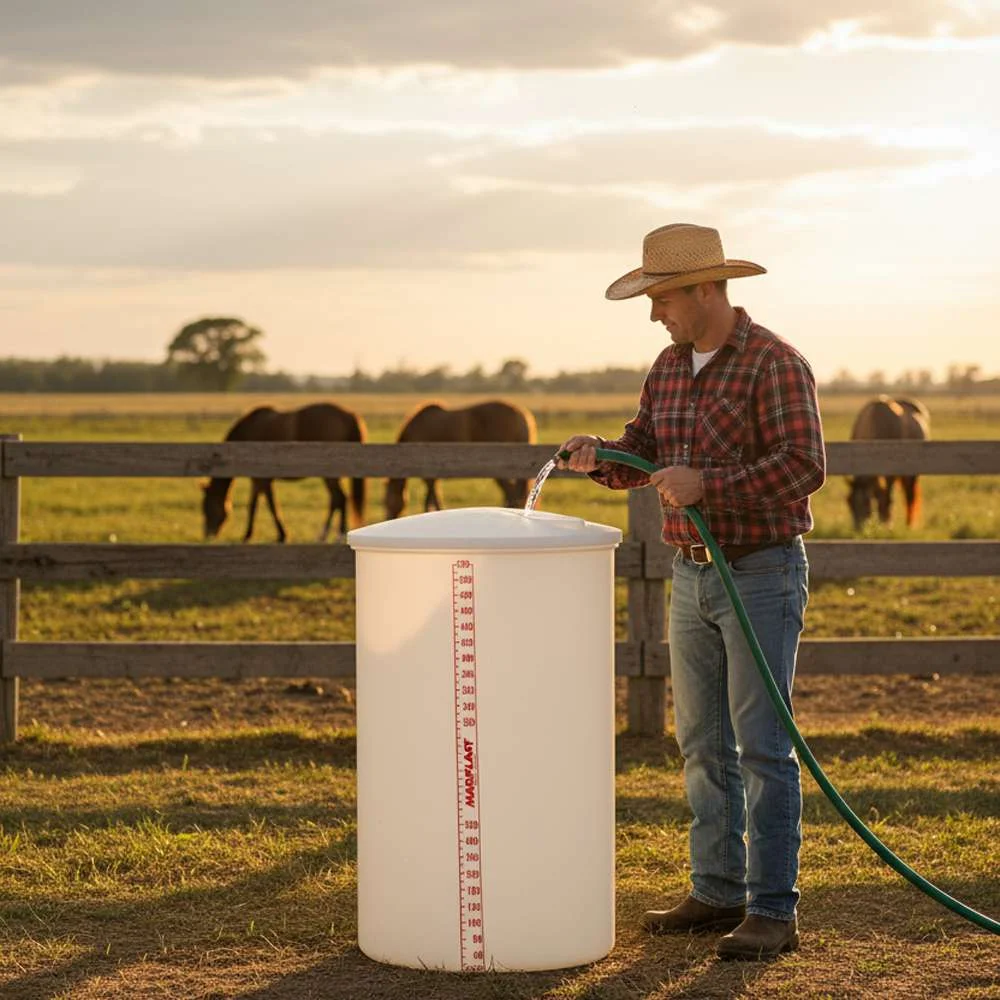 Tanque Cilíndrico 520 Litros com Tampa Sobreposta Polietileno Industrial Cvafp