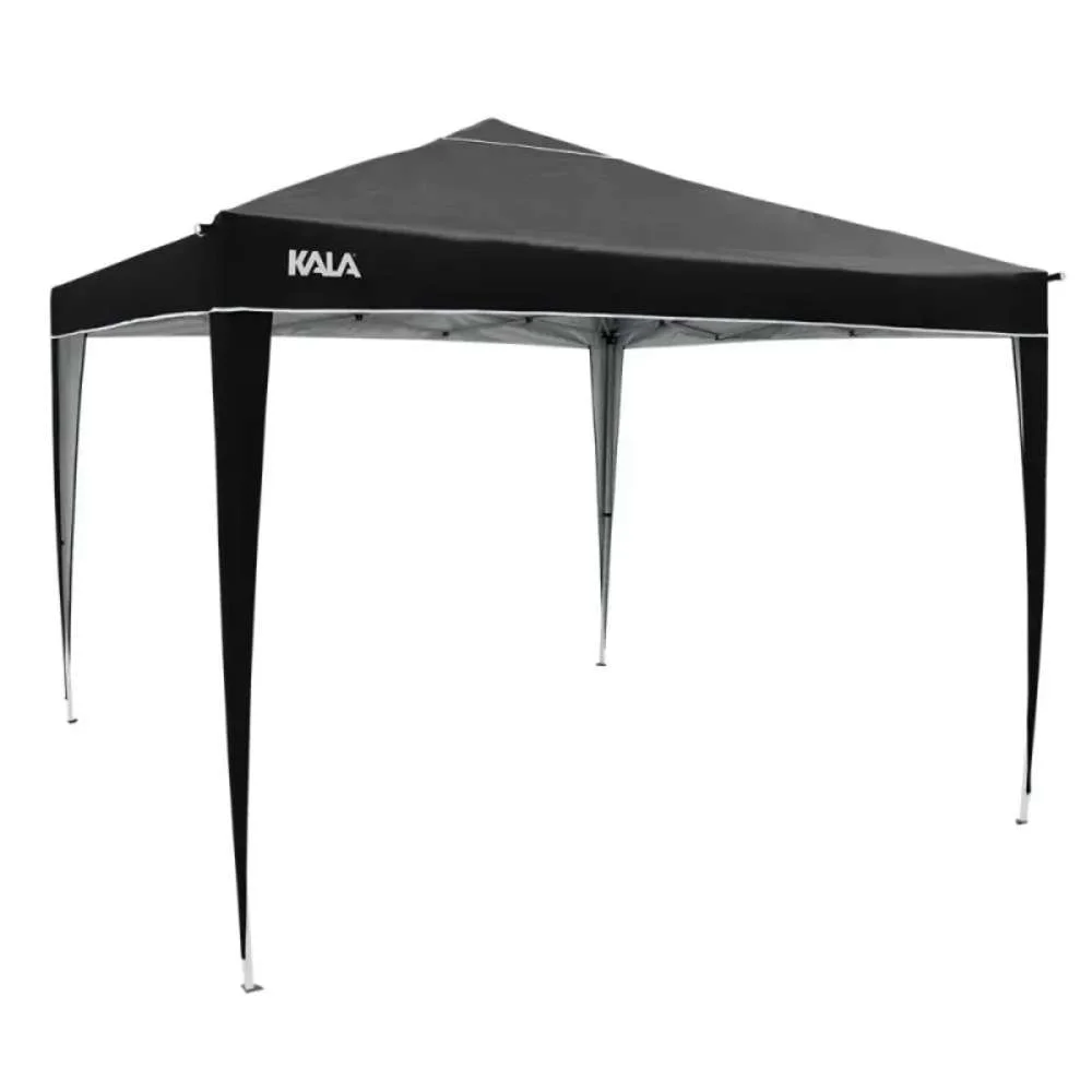 Tenda Gazebo Dobrável em Poliéster Preto 300X300Cm Kala