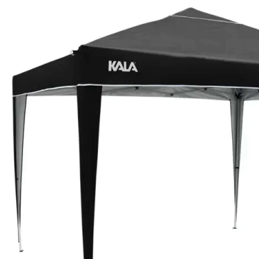 Tenda Gazebo Dobrável em Poliéster Preto 300X300Cm Kala