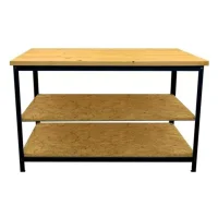 Bancada com Estrutura Metalica 160X60X90Cm Prateleira Dupla