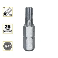 Bits Torx T15 1/4" X 25Mm Alta Resistência Vip