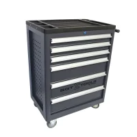 Carrinho de Ferramentas com 6 Gavetas Cinza Estrutura Reforçada em Aço
