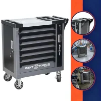 Carrinho de Ferramentas em Aço com 7 Gavetas Cinza e Preto - Sigmatools