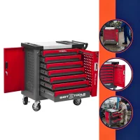 Carrinho de Ferramentas em Aço com 7 Gavetas Vermelho - Sigmatools