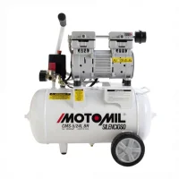 Compressor de Ar Odontológico Silencioso Isento de Óleo 1Hp 24L Motomil 220V