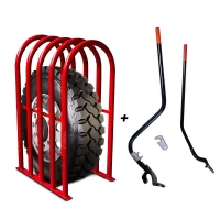 Grade de Segurança para Inflar Pneus + Kit Espatula Truck Montagem e Desmontagem