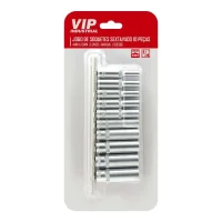 Jogo de Soquete 1/4 4 a 13Mm Sextavado Longo Vip