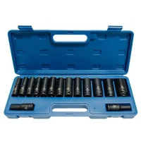 Jogo Soquetes de Impacto 1/2 10 a 27Mm 15 Peç Bremen