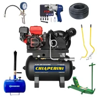Kit Borracharia com Compressor a Gasolina 20 Pés 150L com Macaco Jacaré e Acessórios