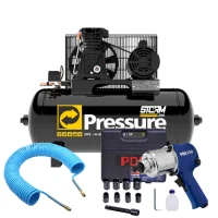 Kit Compressor 10 Pes 140Psi Pressure e Chave de Impacto PDR