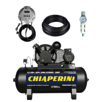 Kit Calibrador de Pneus Eletrônico E Compressor de Ar 20 pés 200L 175psi