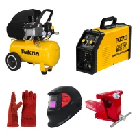 Kit Profissional de Corte Plasma com Compressor e Acessórios de Proteção – Lynus, Tekna, Metalcava e Galzer