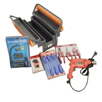 Kit Ferramentas com Caixa Sanfonada para Ferramentas 3 Gavetas