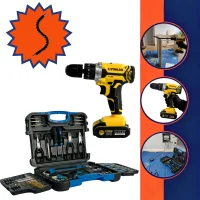 Maleta Ferramentas 145 Peças E Parafusadeira 12V + Brinde