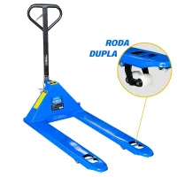 Paleteira Hidráulica Manual 2T Larga com Rodas Dupla de Nylon 685X1220Mm Bremen