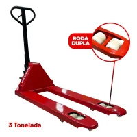 Paleteira Hidráulica Manual 3T com Roda Dupla de Nylon 550X1150Mm