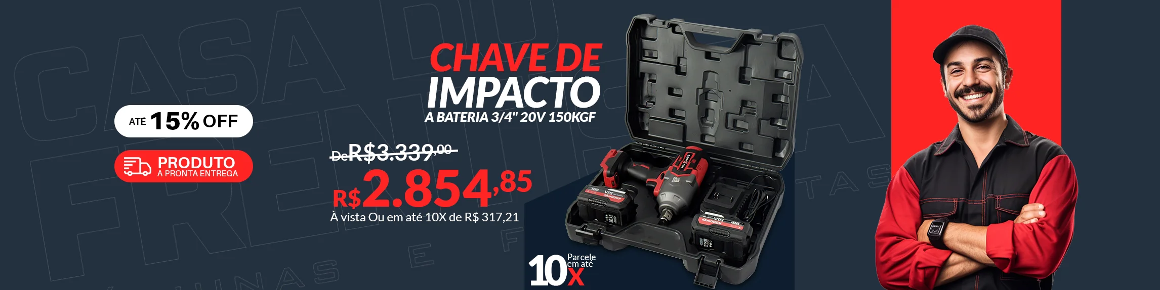 Chave de Impacto a Bateria 3/4