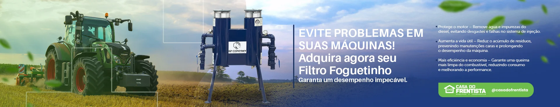 Filtro Foguetinho Duplo Desidratador para 2 Bombas GP 1000-D