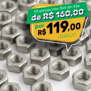 Kit Porca Sextavada Inox 304 Din 934 Ø3Mm