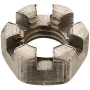 Porca Castelo Aço sem Banho Polegada Rosca Fina