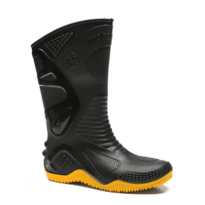 Bota de Seguranaça Preta Solado Amarelo para Motociclista sem Bico Marca Bracol Ca 34798