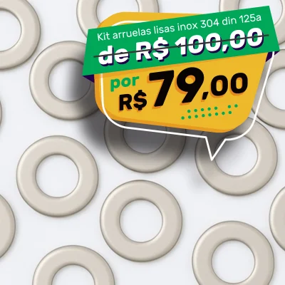 Kit Arruela Lisa Inox 304 DIN 125A Ø3mm