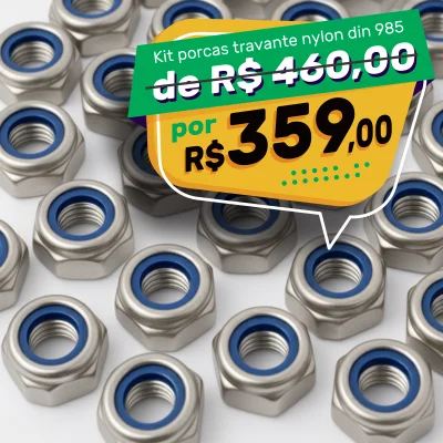 Kit Porca Travante Nylon DIN 985 Ø5mm