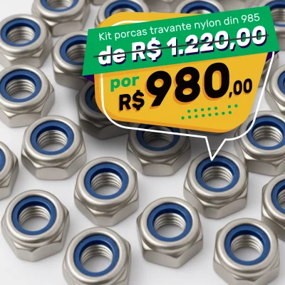 Kit Porca Travante Nylon DIN 985 Ø8mm