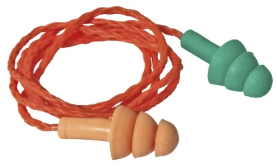 Protetor Auricular Silicone Bicolor com Cordão de Algodão Ca 19578