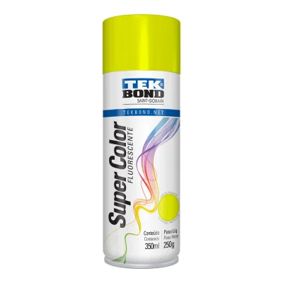 Tinta Spray Fluorescente Amarelo-Rosa-Laranja-Verde 350Ml Tekbond