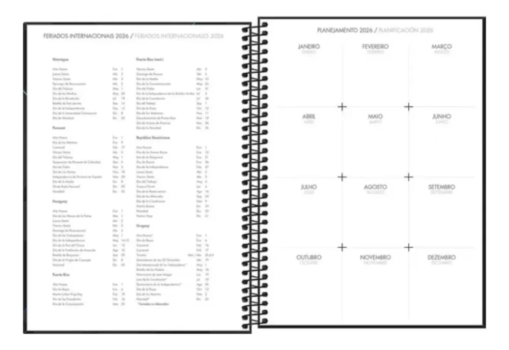 Agenda 2026 Spot Espiral Rosa 12,9 X 18,7 CM 200 Fls
