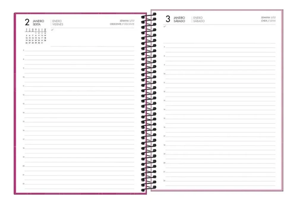 Agenda 2026 Spot Espiral Roxa 12,9 X 18,7 CM 200 Fls