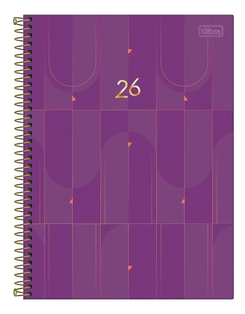 Agenda 2026 Spot Espiral Roxa 12,9 X 18,7 CM 200 Fls