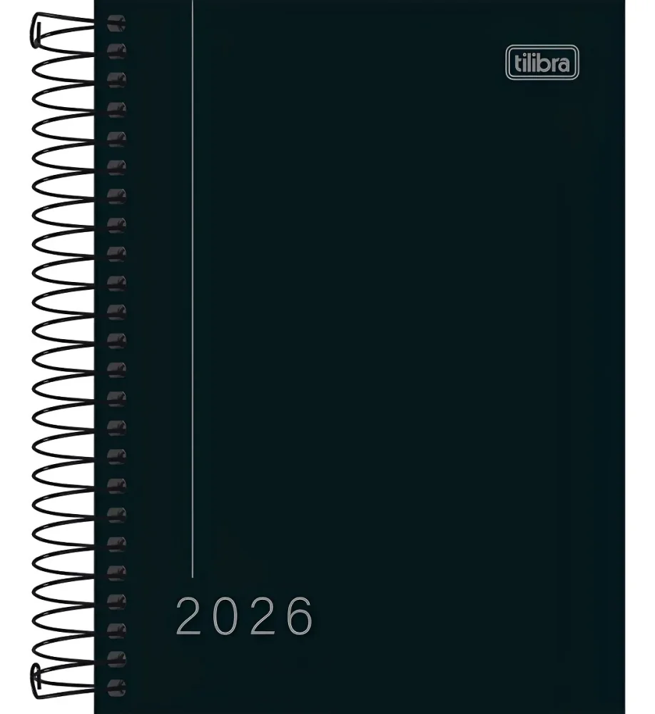 Agenda Diaria 2026 Preta Espiral Papper Tilibra