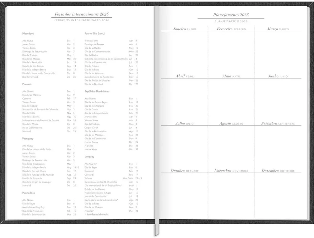 Agenda Diaria 2026 Torino Preta Tilibra